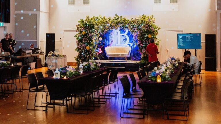 Sunderland Hall with hired in decorations